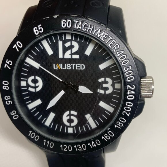 Unlisted men wrist watch quartz analog 50mm case size white indices running - Picture 2 of 7